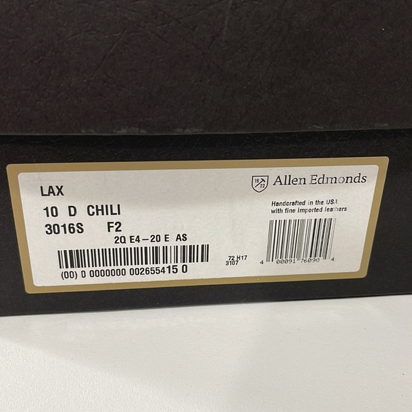 Allen Edmonds Lax Derby Oxford shoes size 10 D in chili color leather - Picture 3 of 16